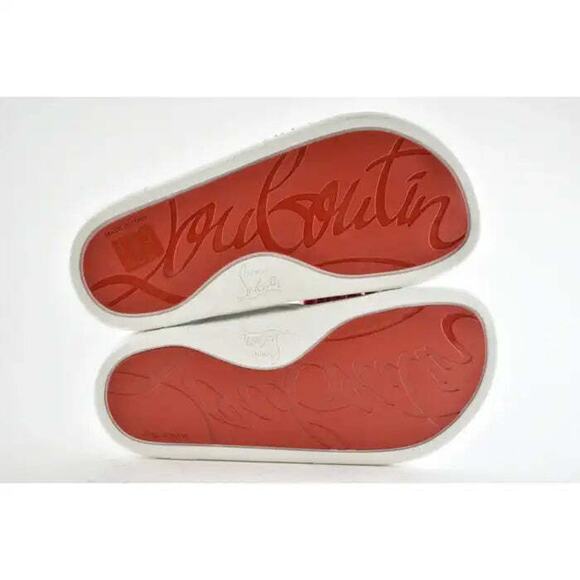 Christian Louboutin Pool Fun Donna Flat Pink White Platform Slide Sandal 40.5 - Picture 12 of 12